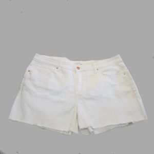 Womens Plus Size White Denim Shorts
